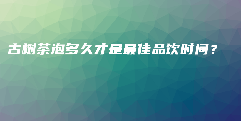 古樹(shù)茶泡多久才是最佳品飲時(shí)間？插圖