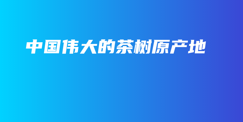 中國偉大的茶樹原產(chǎn)地插圖