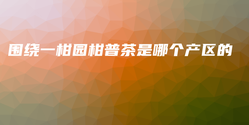 圍繞一柑園柑普茶是哪個產(chǎn)區(qū)的插圖