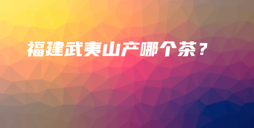 福建武夷山產(chǎn)哪個茶？插圖