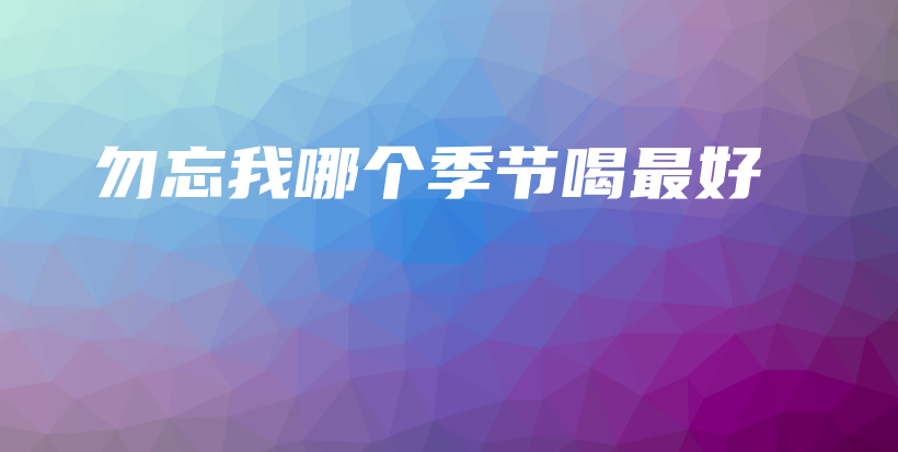 勿忘我哪個(gè)季節(jié)喝最好插圖