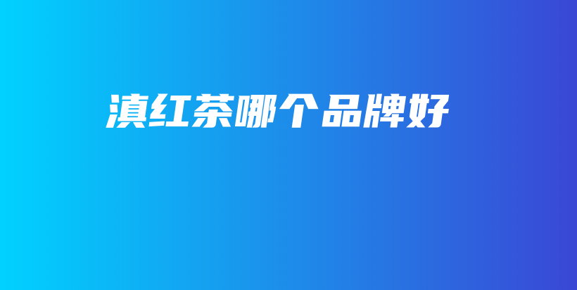 滇紅茶哪個品牌好插圖