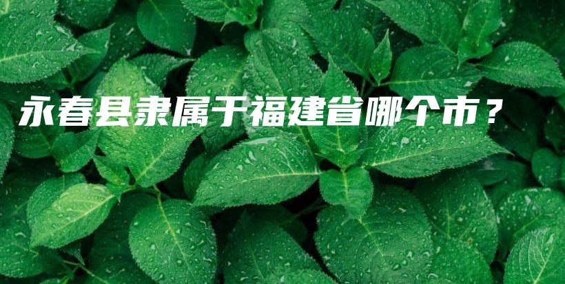 永春縣隸屬于福建省哪個市？插圖