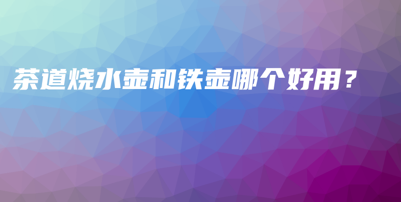 茶道燒水壺和鐵壺哪個(gè)好用？插圖