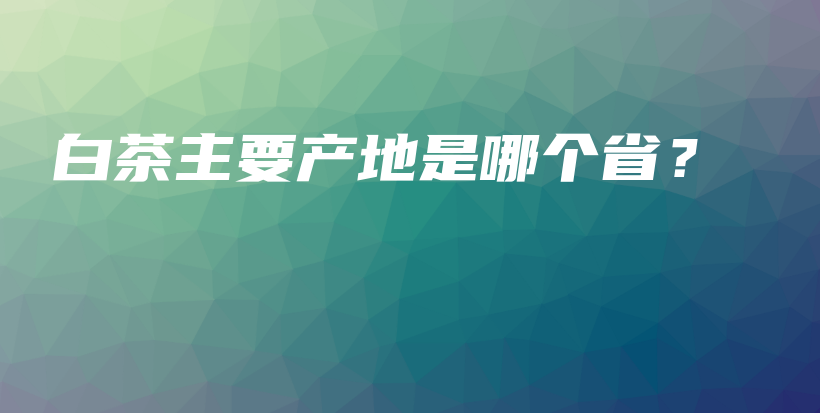白茶主要產(chǎn)地是哪個(gè)??？插圖