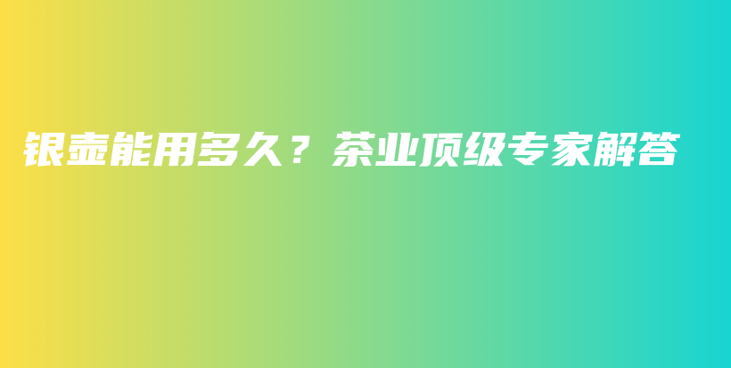 銀壺能用多久？茶業(yè)頂級專家解答插圖