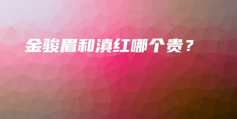 金駿眉和滇紅哪個貴？插圖