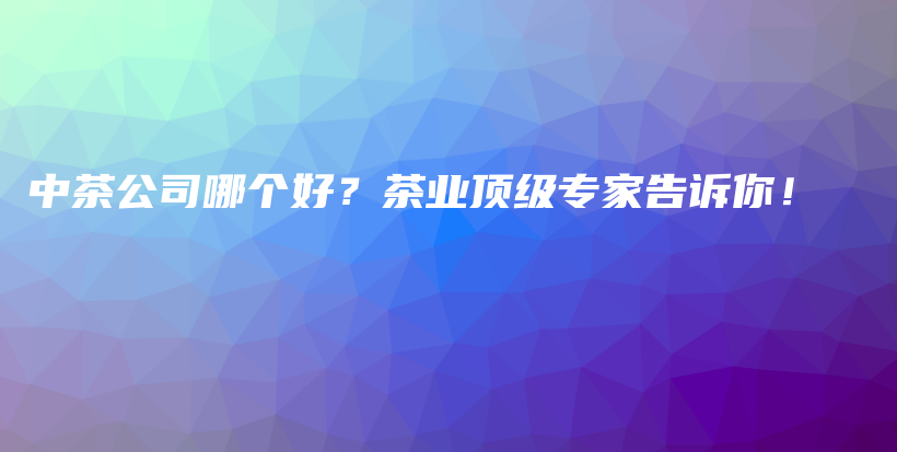 中茶公司哪個好？茶業(yè)頂級專家告訴你！插圖