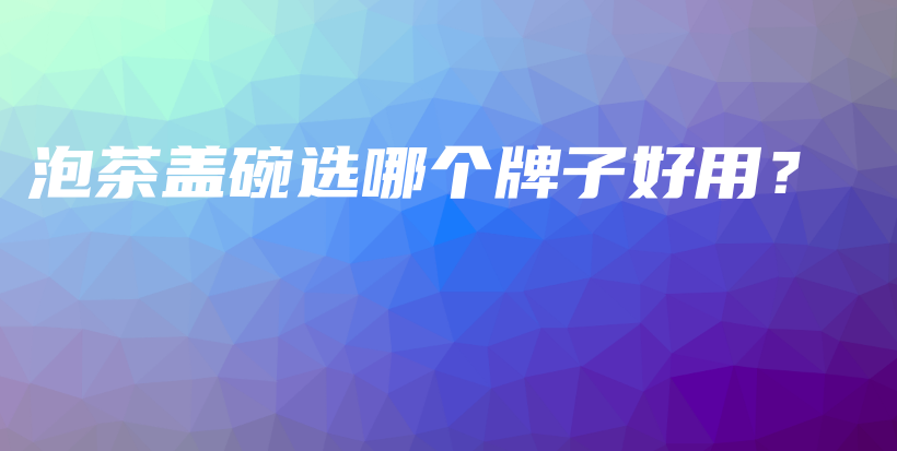 泡茶蓋碗選哪個牌子好用？插圖