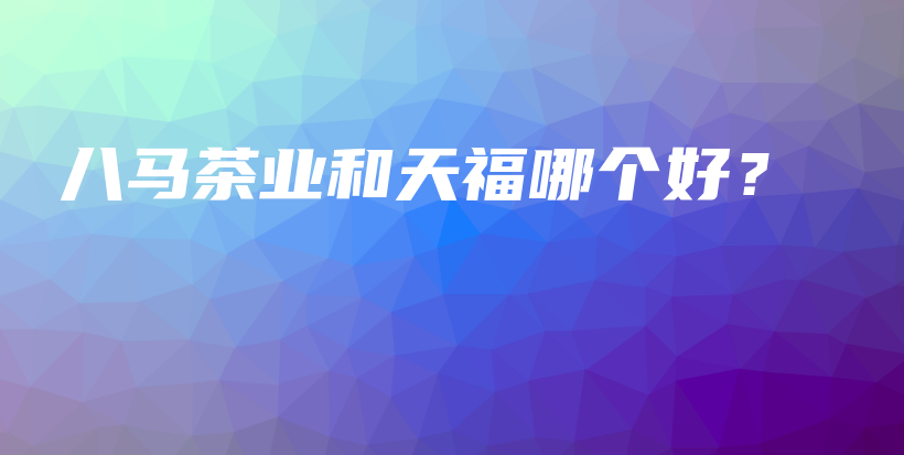 八馬茶業(yè)和天福哪個好？插圖