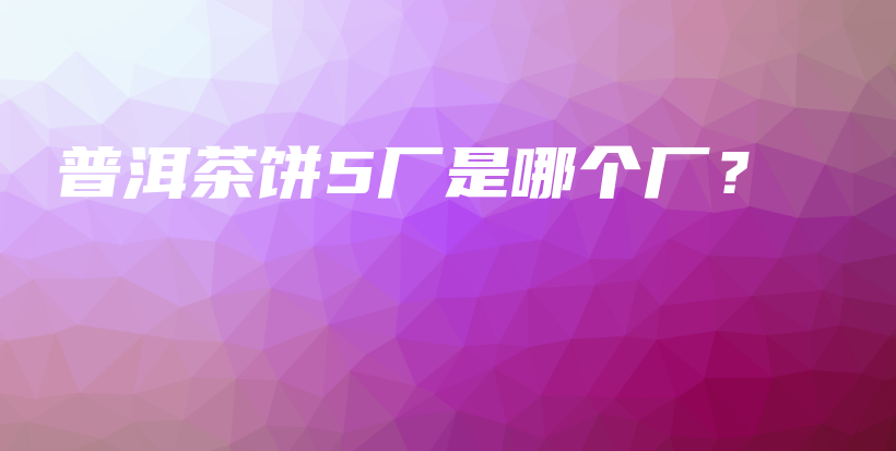 普洱茶餅5廠是哪個(gè)廠？插圖