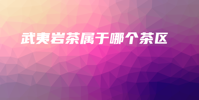 武夷巖茶屬于哪個茶區(qū)插圖