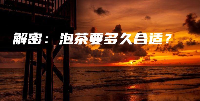 解密：泡茶要多久合適？插圖