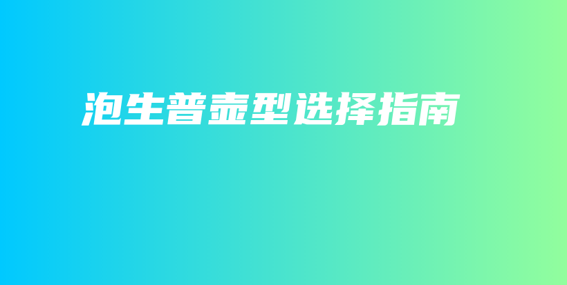 泡生普壺型選擇指南插圖