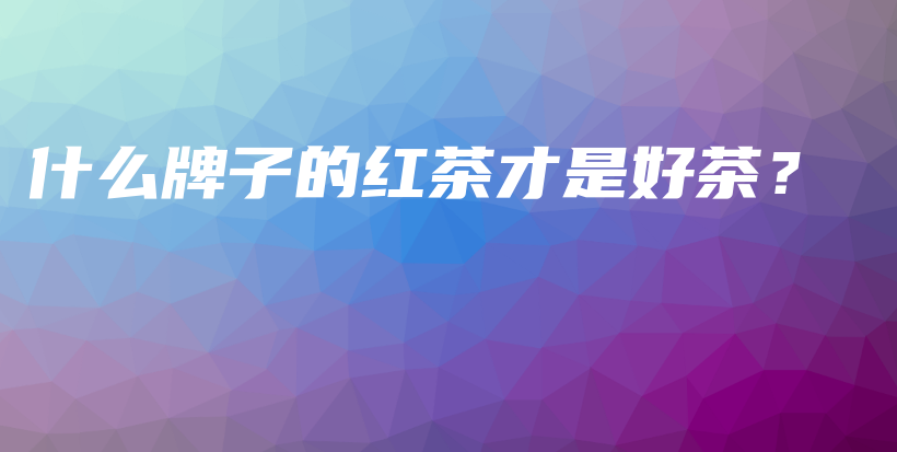 什么牌子的紅茶才是好茶？插圖