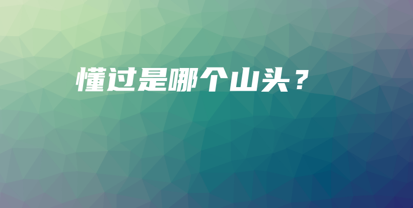 懂過(guò)是哪個(gè)山頭？插圖