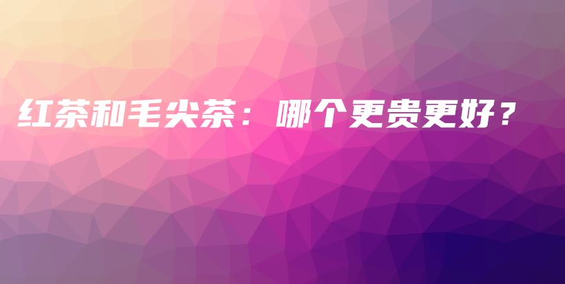 紅茶和毛尖茶：哪個(gè)更貴更好？插圖