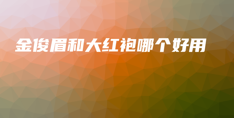 金俊眉和大紅袍哪個(gè)好用插圖