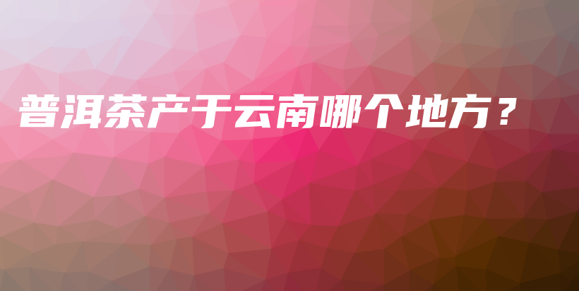 普洱茶產(chǎn)于云南哪個(gè)地方？插圖