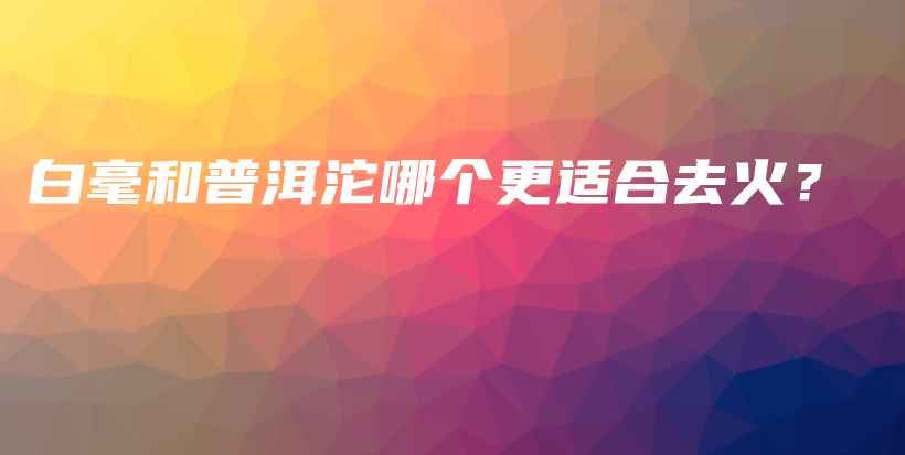 白毫和普洱沱哪個更適合去火？插圖