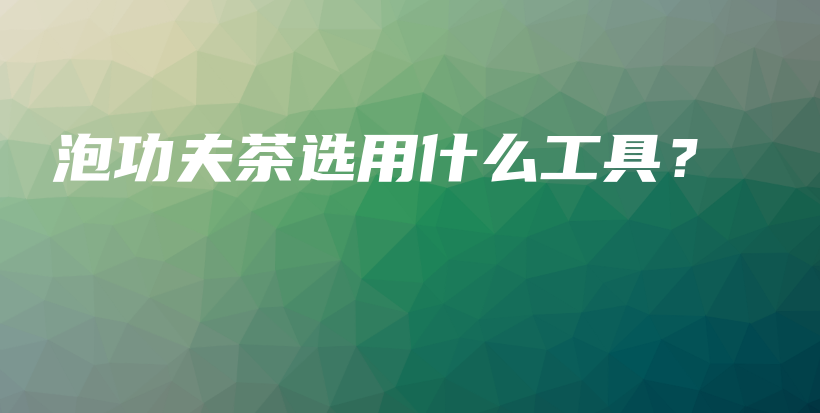 泡功夫茶選用什么工具？插圖