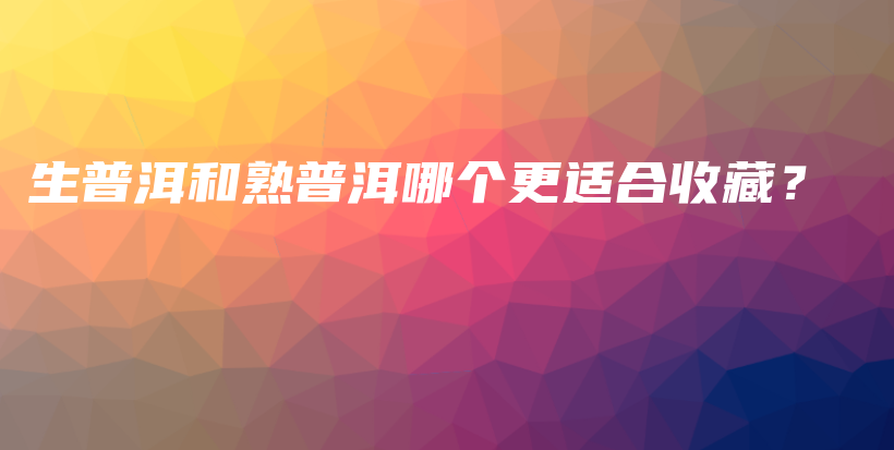 生普洱和熟普洱哪個(gè)更適合收藏？插圖