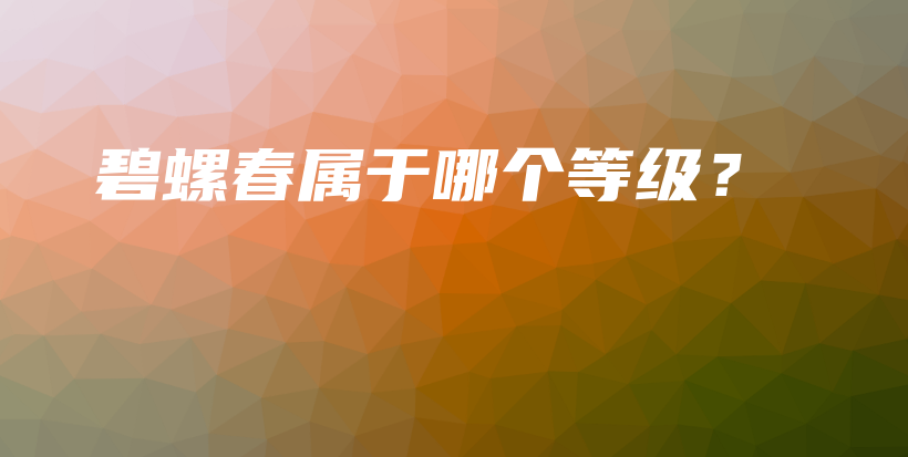碧螺春屬于哪個等級？插圖