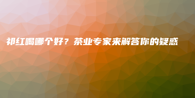 祁紅喝哪個好？茶業(yè)專家來解答你的疑惑插圖