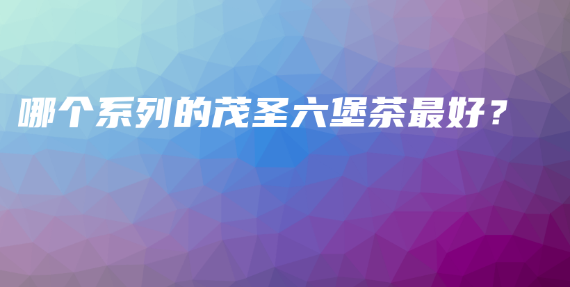 哪個系列的茂圣六堡茶最好？插圖
