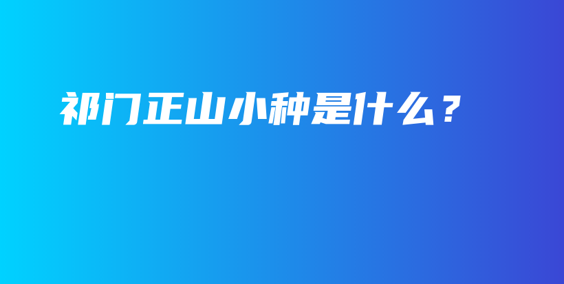 祁門正山小種是什么？插圖