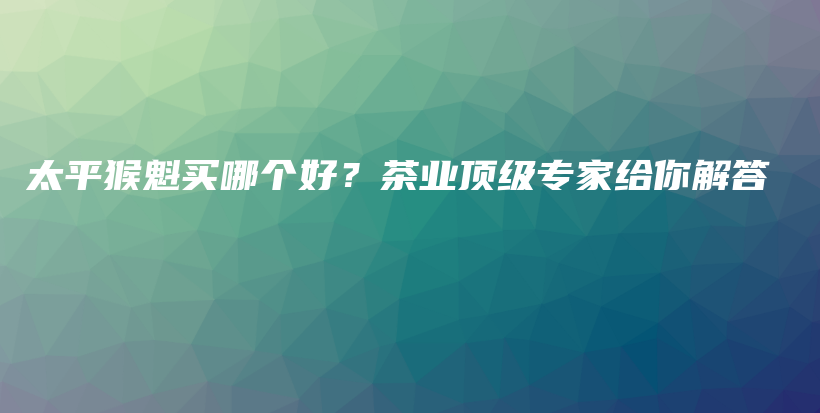 太平猴魁買哪個好？茶業(yè)頂級專家給你解答插圖