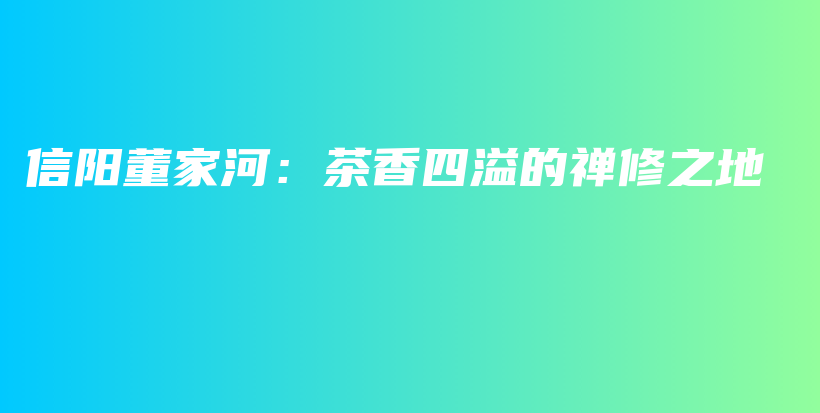 信陽(yáng)董家河：茶香四溢的禪修之地插圖