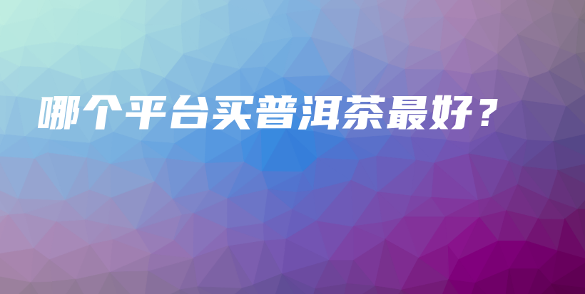 哪個平臺買普洱茶最好？插圖