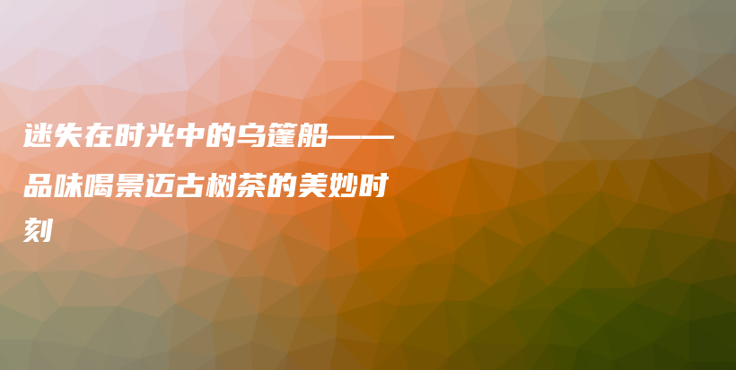 迷失在時(shí)光中的烏篷船——品味喝景邁古樹茶的美妙時(shí)刻插圖