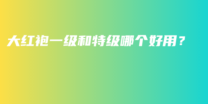大紅袍一級和特級哪個好用？插圖