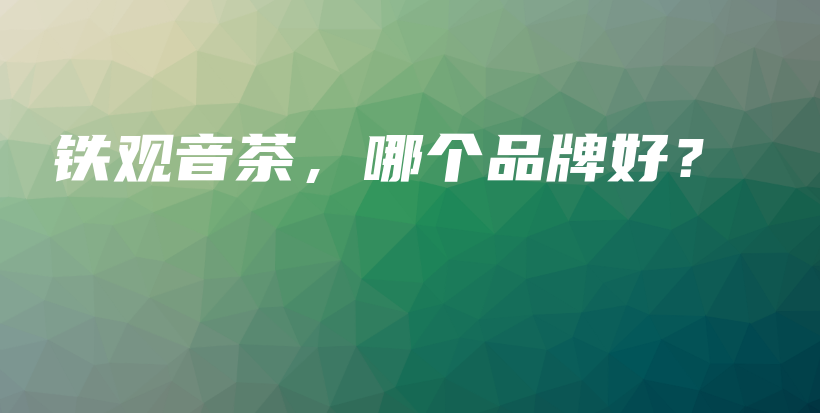 鐵觀音茶，哪個品牌好？插圖