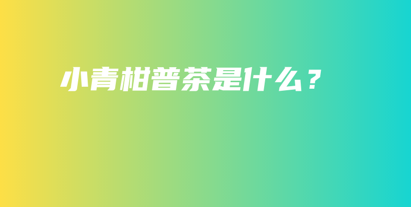 小青柑普茶是什么？插圖
