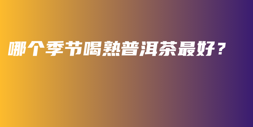 哪個(gè)季節(jié)喝熟普洱茶最好？插圖