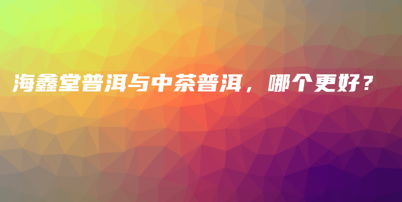 海鑫堂普洱與中茶普洱，哪個更好？插圖
