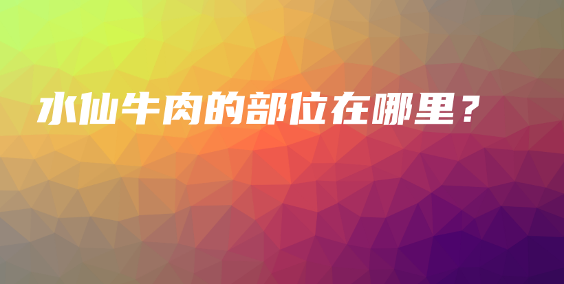 水仙牛肉的部位在哪里？插圖