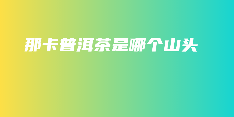 那卡普洱茶是哪個山頭插圖