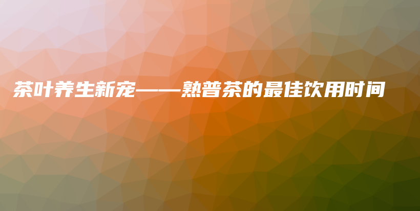 茶葉養(yǎng)生新寵——熟普茶的最佳飲用時(shí)間插圖