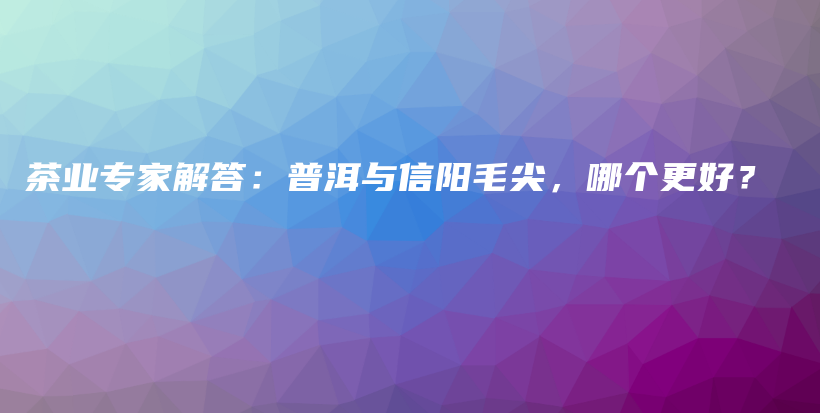 茶業(yè)專家解答：普洱與信陽毛尖，哪個(gè)更好？插圖