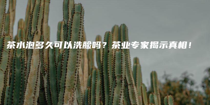 茶水泡多久可以洗臉嗎？茶業(yè)專(zhuān)家揭示真相！插圖