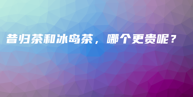 昔歸茶和冰島茶，哪個更貴呢？插圖