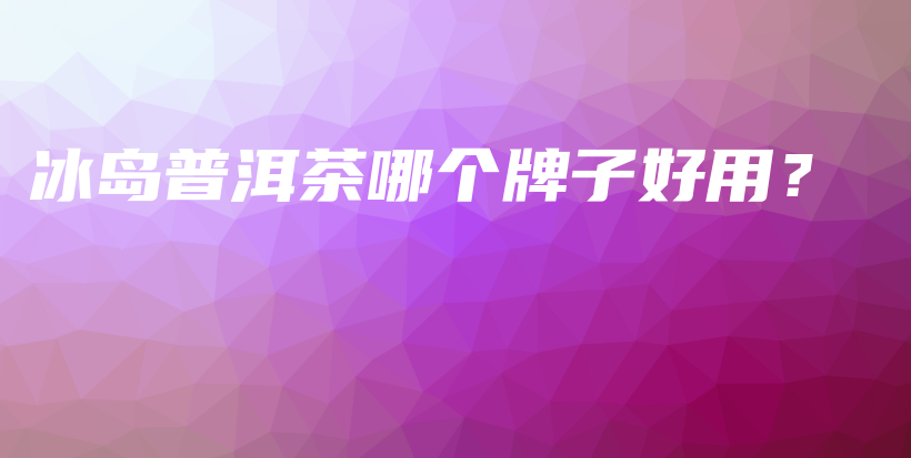 冰島普洱茶哪個牌子好用？插圖