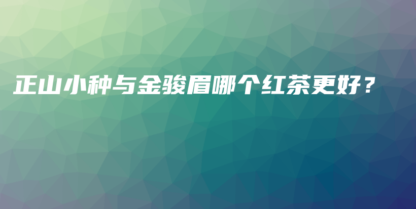 正山小種與金駿眉哪個(gè)紅茶更好？插圖