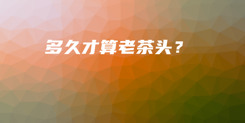 多久才算老茶頭？插圖