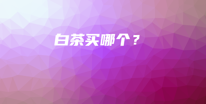 白茶買哪個？插圖