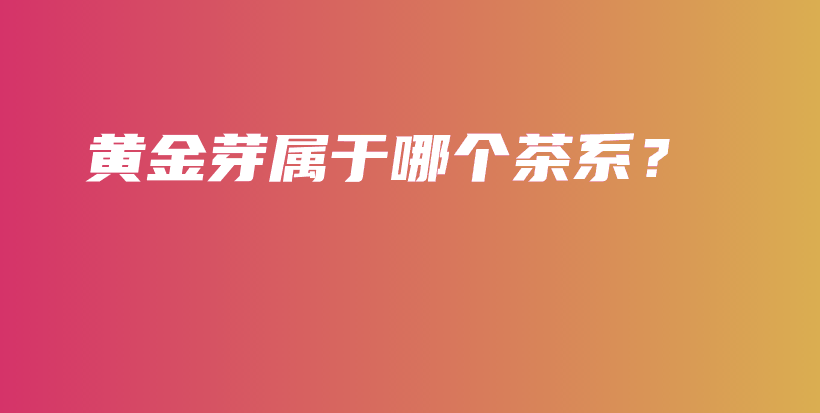 黃金芽屬于哪個(gè)茶系？插圖